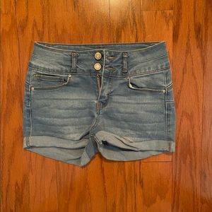 Light blue jean shorts